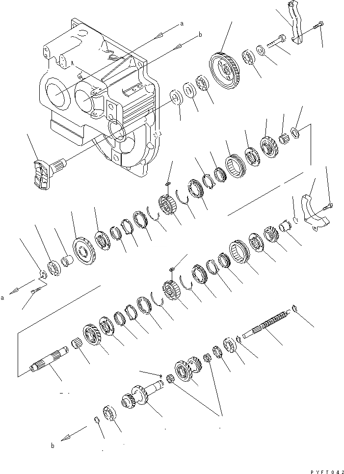 Схема запчастей Komatsu FG30-16 - ПРЯМОЙ ПРИВОД ТРАНСМИССИЯ (/)(№7-799) СИЛОВАЯ ПЕРЕДАЧА И ПЕРЕДНИЙ МОСТ