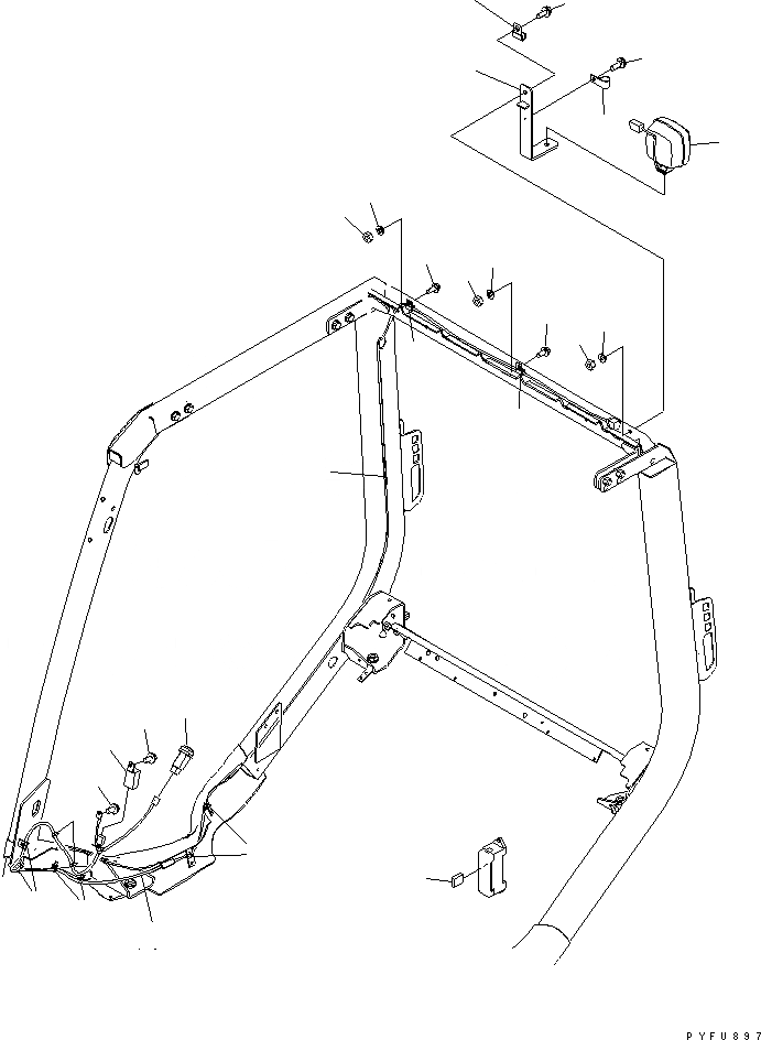 Схема запчастей Komatsu FG35 - BACK ASSIST ОСВЕЩЕНИЕ (ЗАДН. INTERЗАКРЫТОГО ТИПА) ЭЛЕКТРИКА