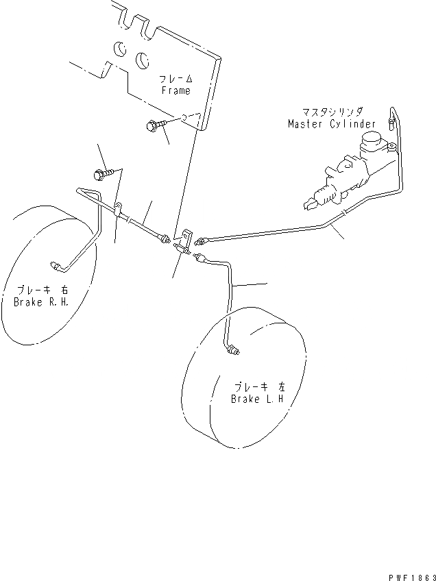 Схема запчастей Komatsu FG50A-7 - ТОРМОЗНАЯ ГИДРОЛИНИЯ ТОРМОЗ. СИСТЕМА
