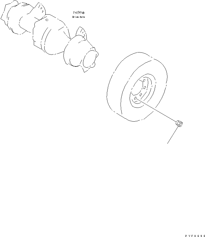 Схема запчастей Komatsu FG50A-10 - ПЕРЕДН. КОЛЕСА ВТУЛКА ГАЙКА (ДЛЯ ОДИНОЧН. ШИНЫ) ПЕРЕДН. И ЗАДН. КОЛЕСА