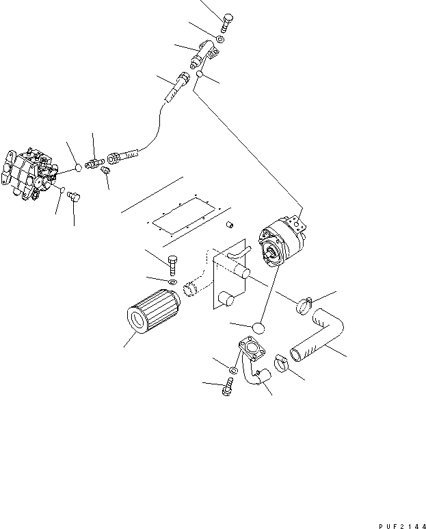 Схема запчастей Komatsu FG70-7 - ГИДРОЛИНИЯ (ВСАСЫВ. И ЛИНИЯ ПОДАЧИ) ГИДРАВЛИКА