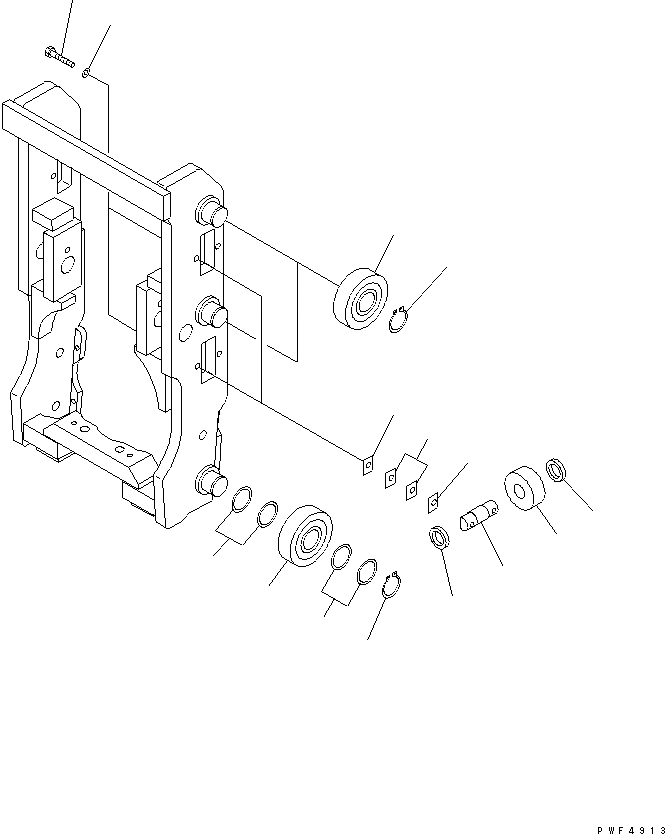 Схема запчастей Komatsu FMH1R1-1-AR - ВИЛЫ MOVER (INTER LOKING КРЮК ТИП) (РОЛИК) (ДЛЯ S/L/P/J/JW/SW-ТИП) ВИЛЫ ПОЗИЦИОНЕР (ДЛЯ ПОЛН. FREE ТРОЙН. МАЧТА)(REACH ВИЛОЧНАЯ ТЕХНИКА)