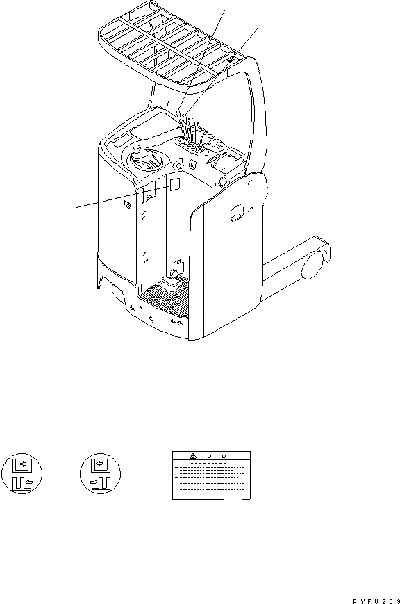 Схема запчастей Komatsu FMH1R2-2 - ВИЛЫ MOVER (INDEPENDENT STROKE ВАЛ/КРЮК ТИП) (ТАБЛИЧКИ) ВИЛЫ MOVER (ДЛЯ TFV МАЧТА) (FMHR)