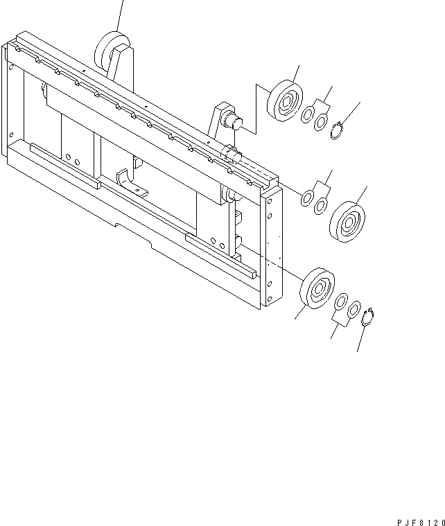 Схема запчастей Komatsu FSA182-2 - БОКОВ. СДВИГER (РОЛИК) БОКОВ. СДВИГER (INTEGRAL ТИП) (ДЛЯ FV МАЧТА) (FSA8)