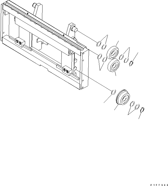 Схема запчастей Komatsu FSA183-2 - БОКОВ. СДВИГER (РОЛИК) БОКОВ. СДВИГER (INTEGRAL ТИП) (ДЛЯ FV МАЧТА) (FSA8)