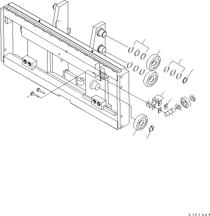 Схема запчастей Komatsu FSA183-2 - БОКОВ. СДВИГER (РОЛИК) БОКОВ. СДВИГER (INTEGRAL ТИП) (ДЛЯ TFV МАЧТА) (FSA8)