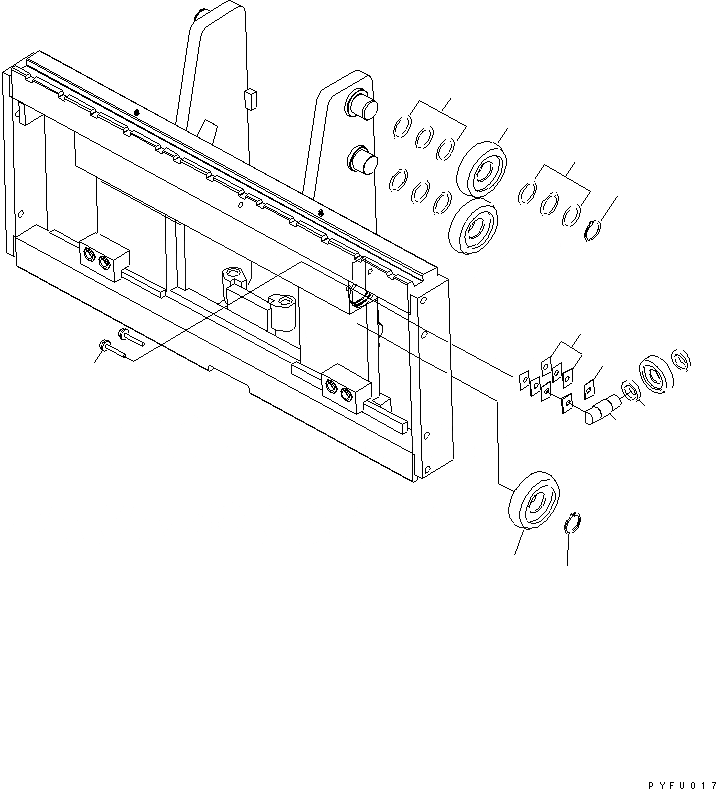 Схема запчастей Komatsu FSA2A1-2 - БОКОВ. СДВИГER (РОЛИК) БОКОВ. СДВИГER (INTEGRAL ТИП) (ДЛЯ TFV МАЧТА) (FSAA)