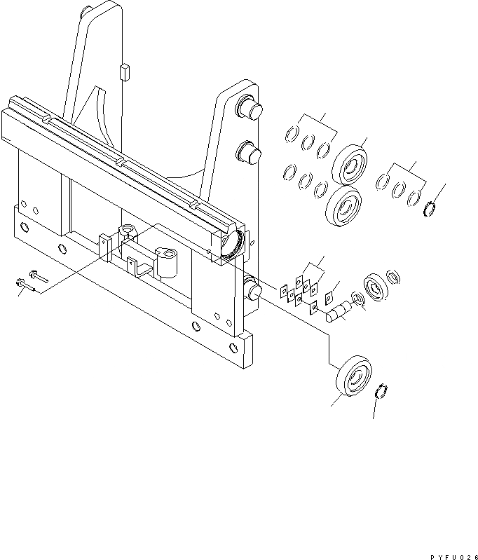 Схема запчастей Komatsu FSA2A1-2 - БОКОВ. СДВИГER (РОЛИК) БОКОВ. СДВИГER (INTEGRAL ТИП) (ДЛЯ FFV МАЧТА) (FSAA)