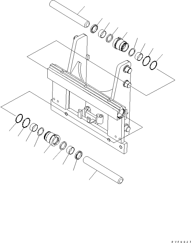 Схема запчастей Komatsu FSA2A1-2 - БОКОВ. СДВИГER (ВНУТР. ЧАСТИ) (ЦИЛИНДР) БОКОВ. СДВИГER (INTEGRAL ТИП) (ДЛЯ FFV МАЧТА) (FSAA)