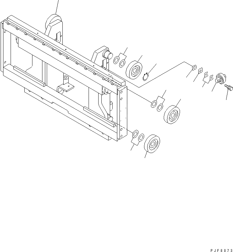 Схема запчастей Komatsu FSA302-2 - БОКОВ. СДВИГER (РОЛИК) БОКОВ. СДВИГER (ДЛЯ ПОЛН. FREE МАЧТА)