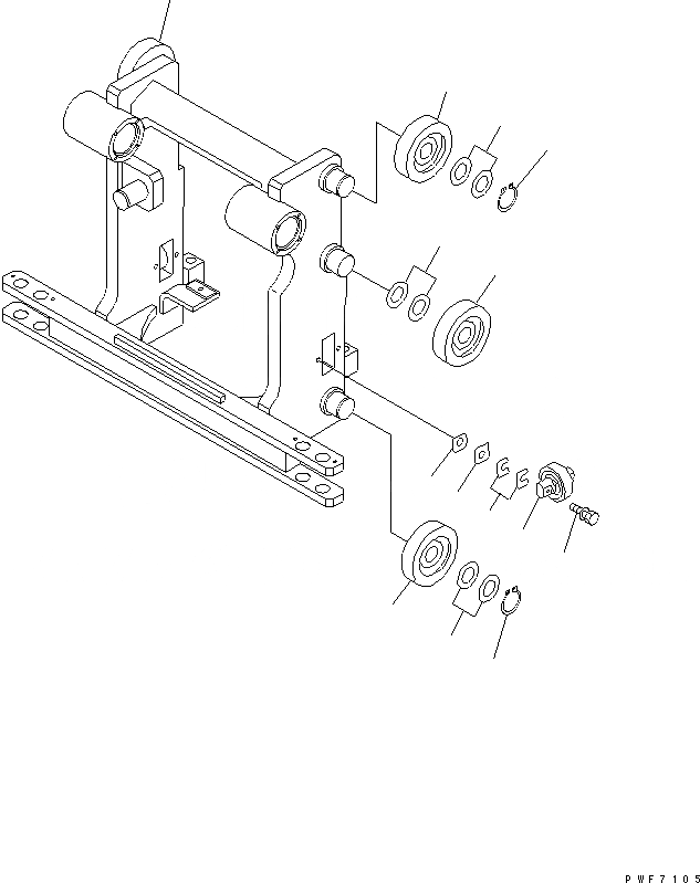 Схема запчастей Komatsu FSE303-1 - БОКОВ. СДВИГER (РОЛИК) БОКОВ. СДВИГER (ДЛЯ FREE VIEW МАЧТА) (ВАЛ ТИП) (LEO-NXT)