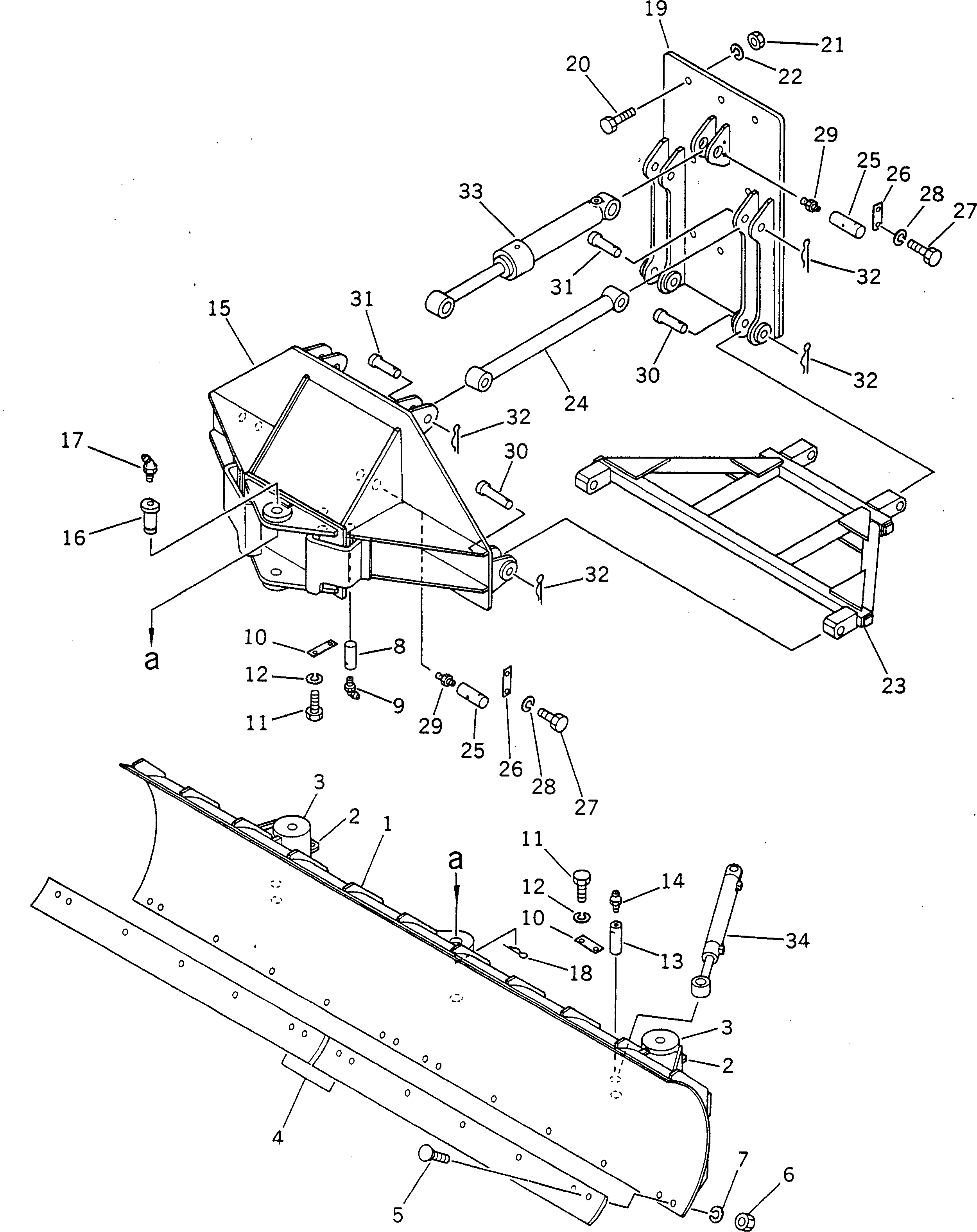 Схема запчастей Komatsu GD200A-1 - ANGLE SNOW PНИЗ. (/) ОПЦИОННЫЕ КОМПОНЕНТЫ