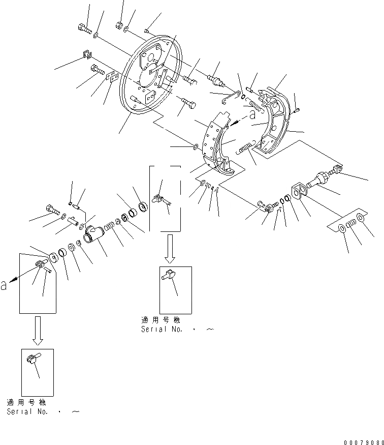 Схема запчастей Komatsu GD28AC-1 - КОЛЕСН. ТОРМОЗ КОЛЕСА¤ МОСТ И ТОРМОЗ. СИСТЕМА