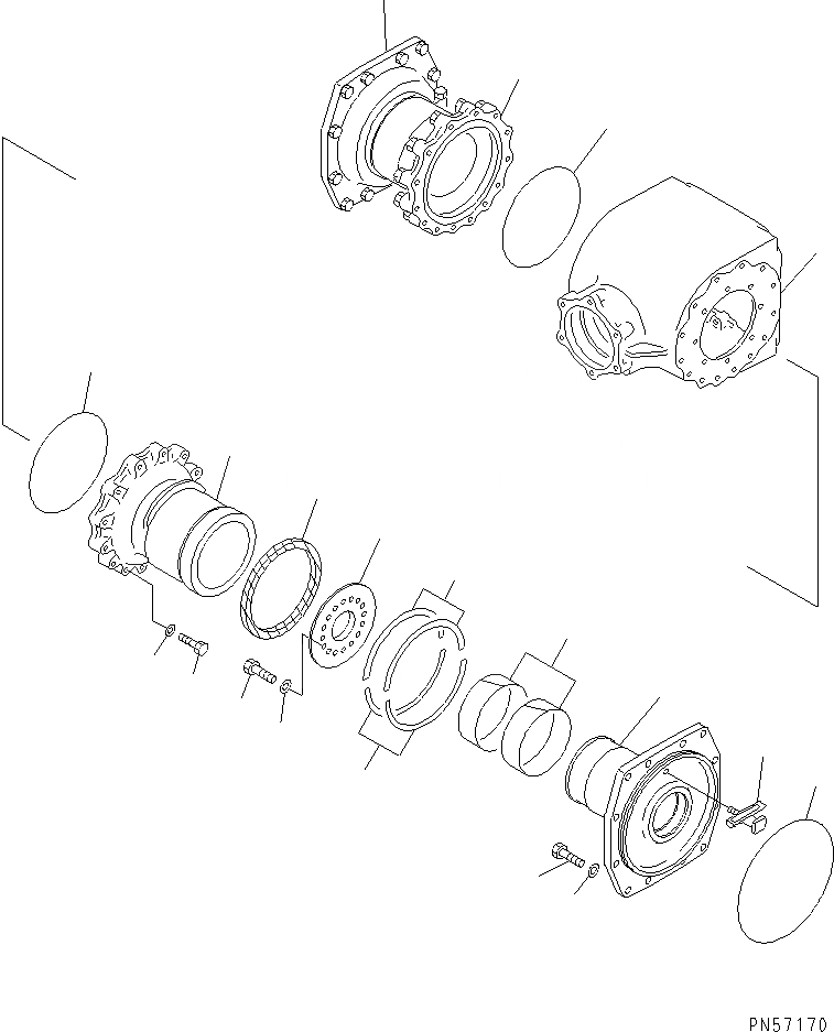 Схема запчастей Komatsu GD305A-1A - КОРПУС КОНЕЧН. ПЕРЕДАЧИ (/) СИЛОВАЯ ПЕРЕДАЧА