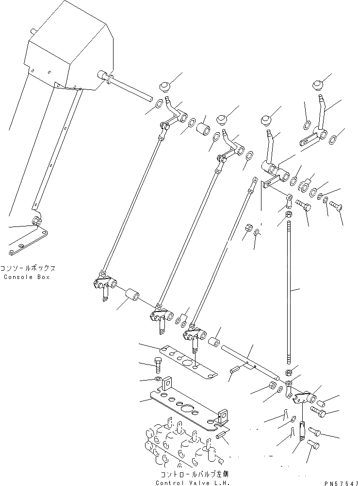 Схема запчастей Komatsu GD305A-1A - ГИДРАВЛ РЫЧАГ УПРАВЛ-Я¤ ЛЕВ. СИСТЕМА УПРАВЛЕНИЯ