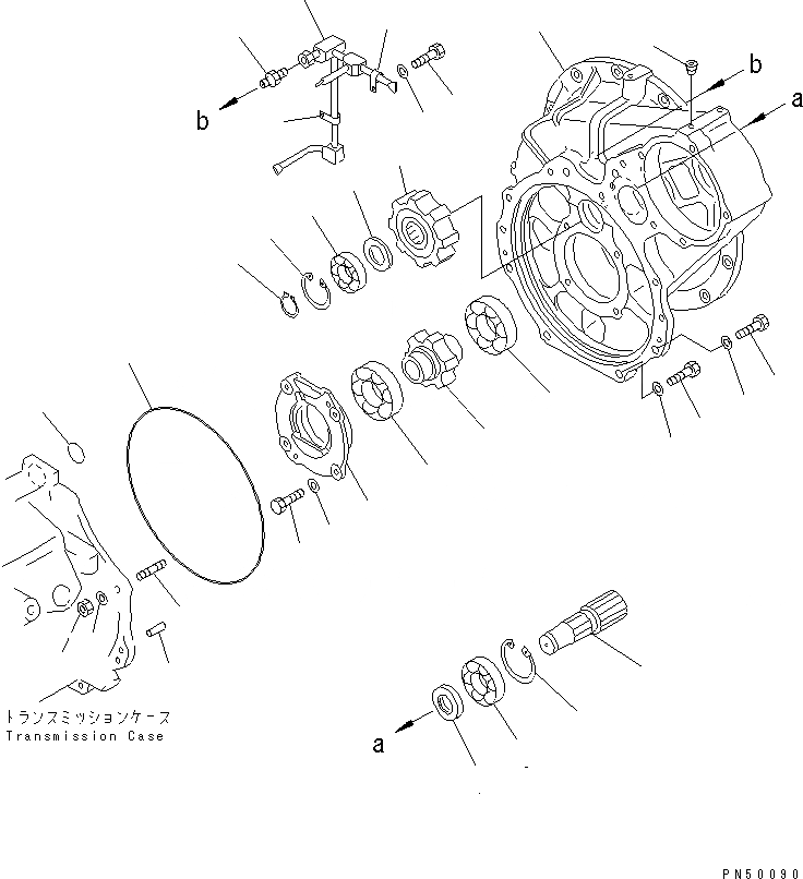 Схема запчастей Komatsu GD305A-1 - TRANAMISSION (МЕХ-М ОТБОРА МОЩНОСТИ) (/)(№9-) СИЛОВАЯ ПЕРЕДАЧА