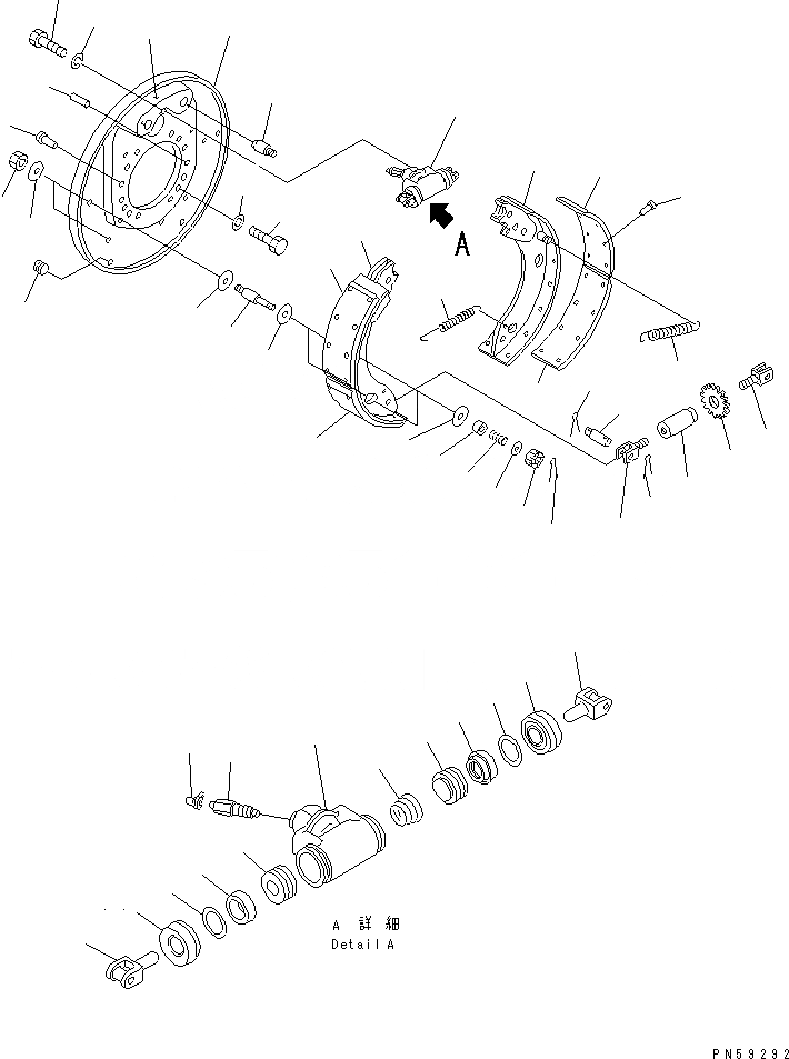 Схема запчастей Komatsu GD305A-1 - КОЛЕСН. ТОРМОЗ(№-) КОЛЕСА