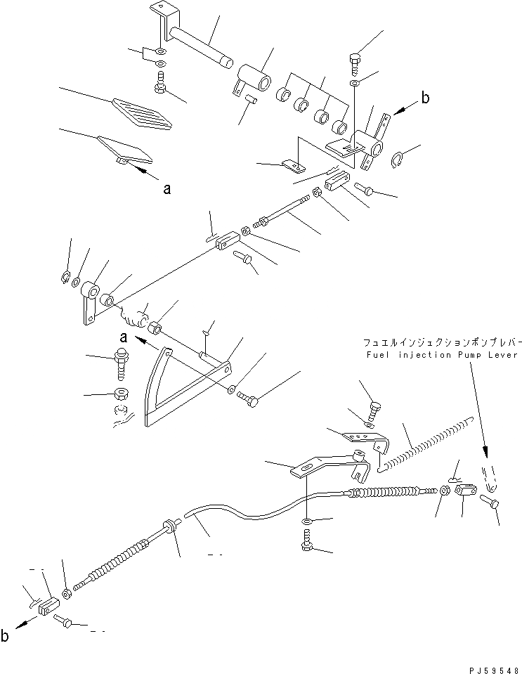 Схема запчастей Komatsu GD305A-1 - АКСЕЛЕРАТОР ПЕДАЛЬ(№-) СИСТЕМА УПРАВЛЕНИЯ