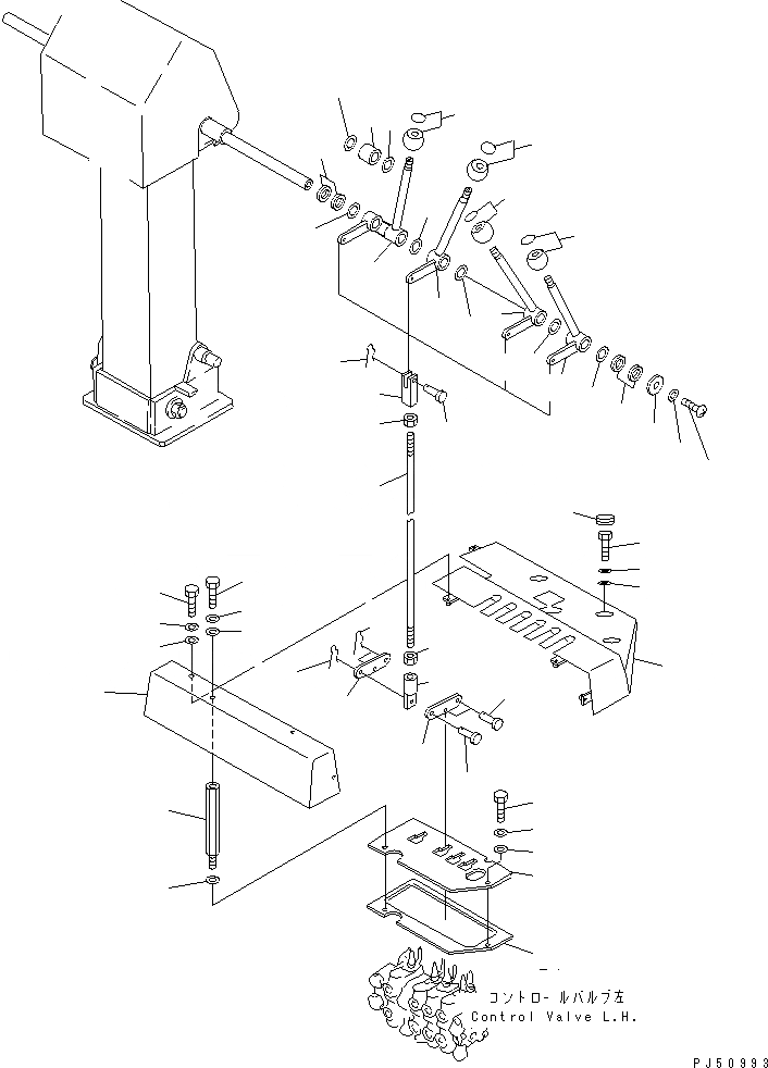 Схема запчастей Komatsu GD305A-1 - ГИДРАВЛ РЫЧАГ УПРАВЛ-Я¤ ЛЕВ.(№-) СИСТЕМА УПРАВЛЕНИЯ