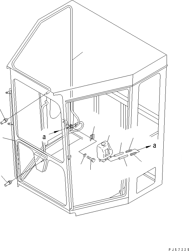 Схема запчастей Komatsu GD305A-1 - КАБИНА (8/9) (ОМЫВАТЕЛЬ СТЕКЛА)(№7-) РАМА И ЧАСТИ КОРПУСА