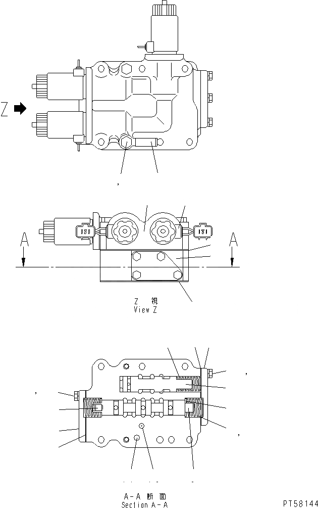 Схема запчастей Komatsu GD305A-3 - ТРАНСМИССИЯ (УПРАВЛЯЮЩ. КЛАПАН) (/) СИЛОВАЯ ПЕРЕДАЧА