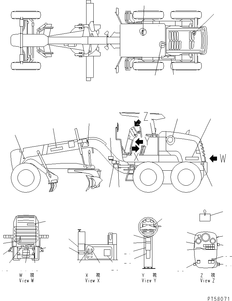 Схема запчастей Komatsu GD305A-3 - МАРКИРОВКА ЧАСТИ BOOK