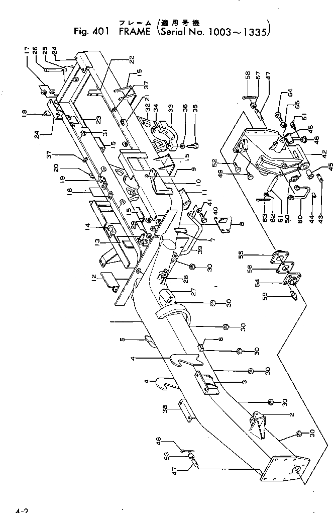 Схема запчастей Komatsu GD31-1 - РАМА(№-) РАМА И КУЗОВ