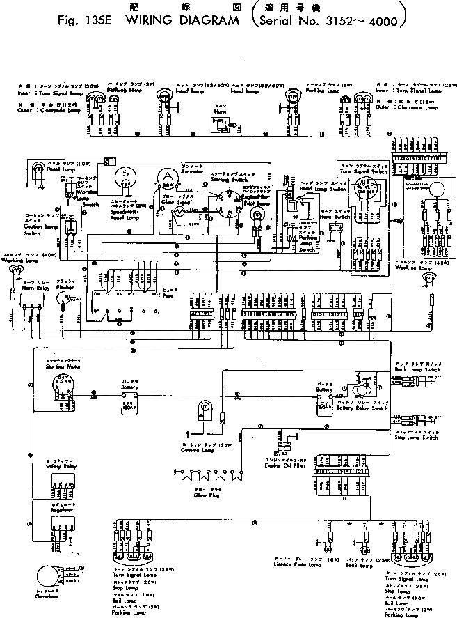 Схема запчастей Komatsu GD31-3H - ЭЛЕКТРОПРОВОДКА DIAGRAM(№-) КОМПОНЕНТЫ ДВИГАТЕЛЯ И ЭЛЕКТРИКА