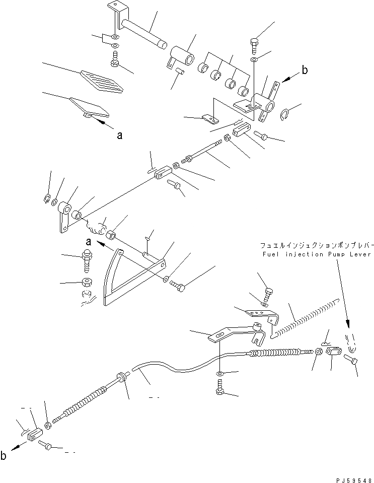 Схема запчастей Komatsu GD355A-1S - АКСЕЛЕРАТОР ПЕДАЛЬ СИСТЕМА УПРАВЛЕНИЯ