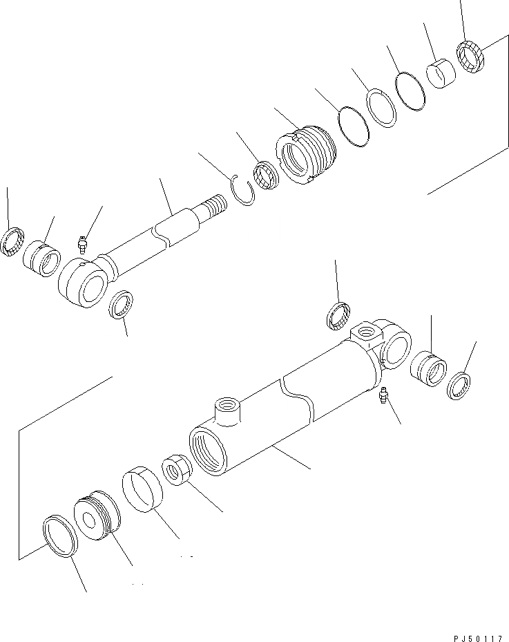 Схема запчастей Komatsu GD355A-1 - ЦИЛИНДР СОЧЛЕНЕНИЯ(№-8) СИЛОВАЯ ПЕРЕДАЧА