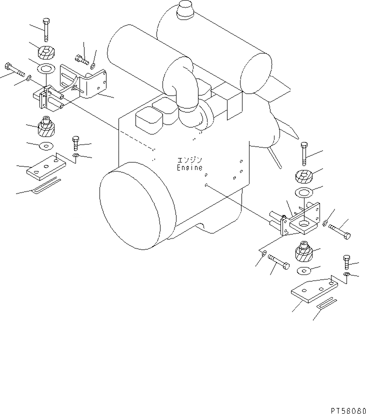 Схема запчастей Komatsu GD355A-3 - КРЕПЛЕНИЕ ДВИГАТЕЛЯ КОМПОНЕНТЫ ДВИГАТЕЛЯ И ЭЛЕКТРИКА