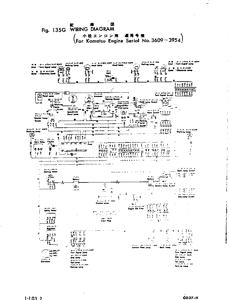 Схема запчастей Komatsu GD37-5H - ЭЛЕКТРОПРОВОДКА DIAGRAM(№9-) КОМПОНЕНТЫ ДВИГАТЕЛЯ И ЭЛЕКТРИКА