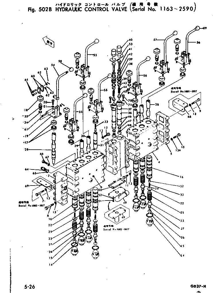 Схема запчастей Komatsu GD37-5H - ГИДРАВЛ УПРАВЛЯЮЩ. КЛАПАН(№-9) РАБОЧЕЕ ОБОРУДОВАНИЕ И ITS СИСТЕМА УПРАВЛЕНИЯ