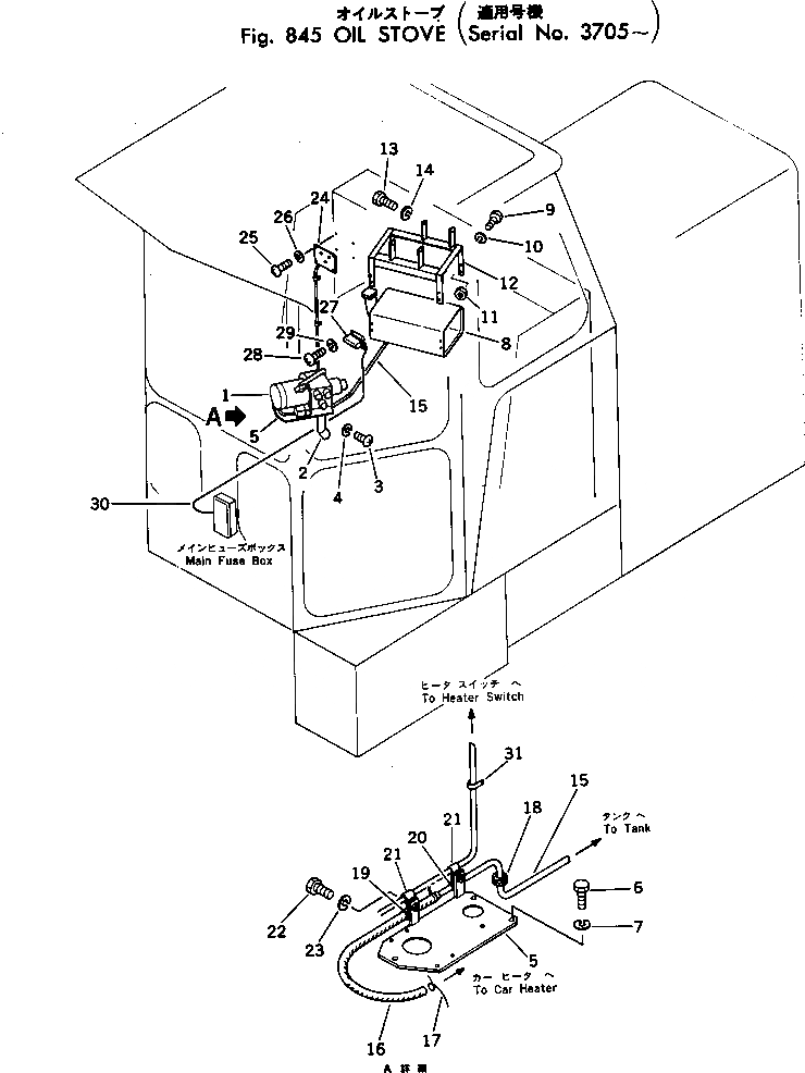 Схема запчастей Komatsu GD37-6H - МАСЛ. STOVE(№7-) ОПЦИОННЫЕ КОМПОНЕНТЫ