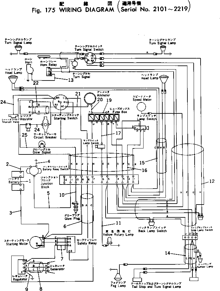 Схема запчастей Komatsu GD37-6H - ЭЛЕКТРОПРОВОДКА DIAGRAM(№-9) КОМПОНЕНТЫ ДВИГАТЕЛЯ И ЭЛЕКТРИКА