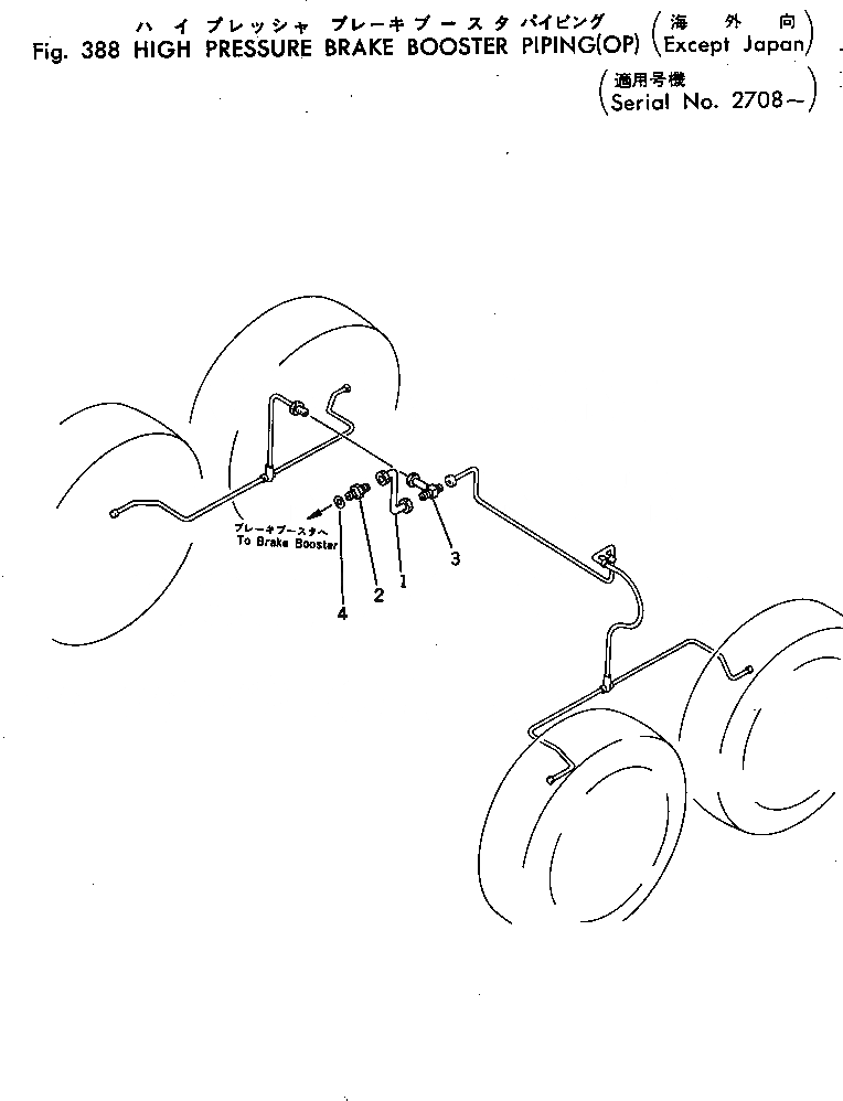 Схема запчастей Komatsu GD37-6H - ВЫС. PRESSURE УСИЛИТЕЛЬ ТОРМОЗА ТРУБЫ (OP) (КРОМЕ ЯПОН.)(№78-) СДВОЕНН. ПРИВОД И КОЛЕСА