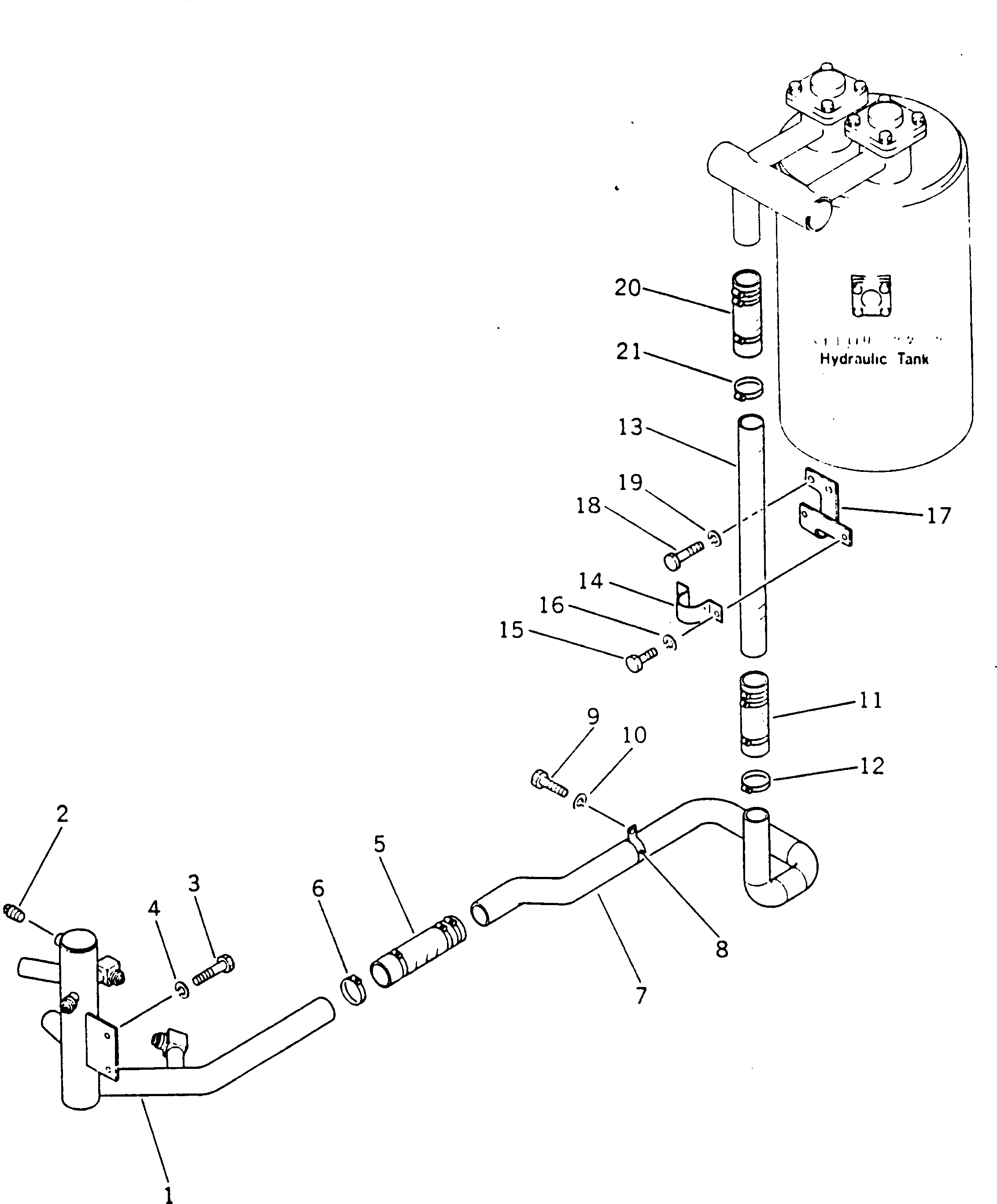 Схема запчастей Komatsu GD405A-1 - НИЗ. PRESSURE ТРУБЫ (/)(№-) ГИДРАВЛИКА