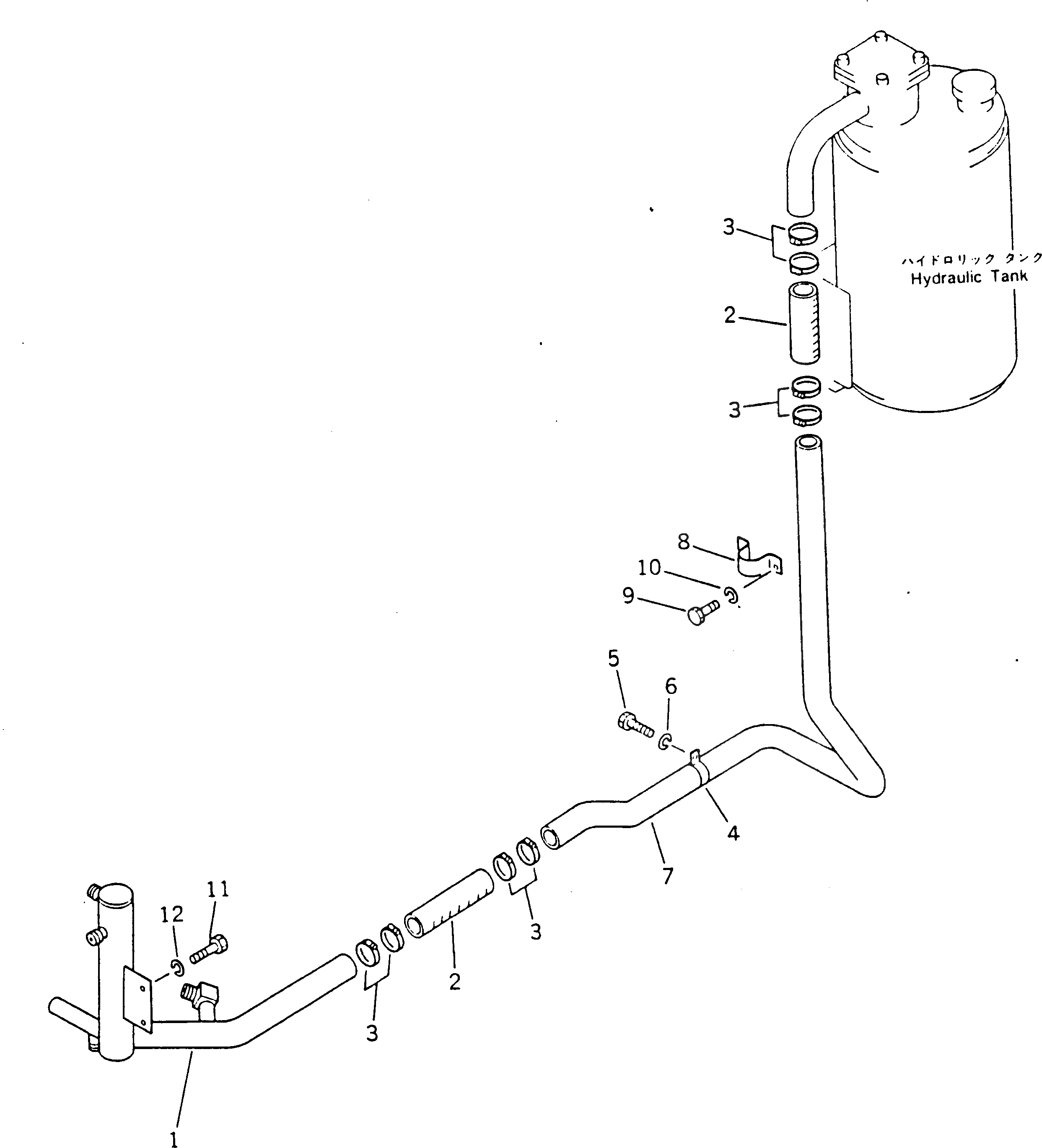 Схема запчастей Komatsu GD405A-1 - НИЗ. PRESSURE ТРУБЫ (/)(№-) ГИДРАВЛИКА