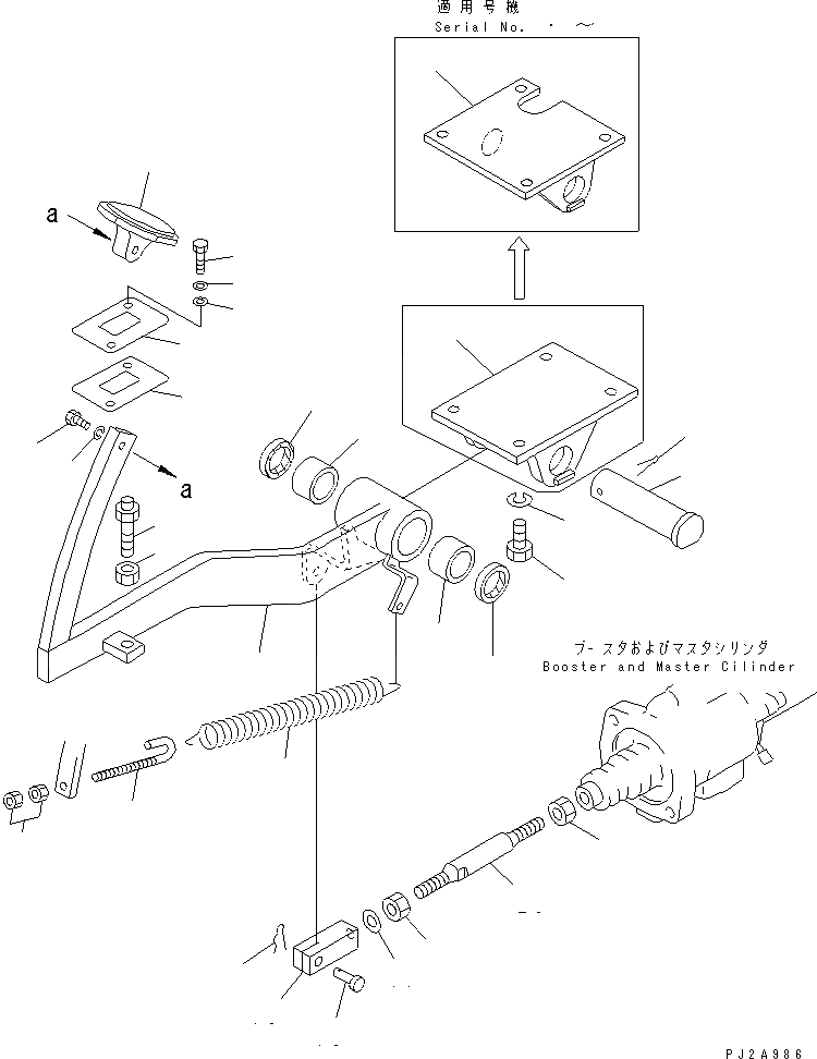 Схема запчастей Komatsu GD405A-2S - ПЕДАЛЬ ТОРМОЗА СИСТЕМА УПРАВЛЕНИЯ