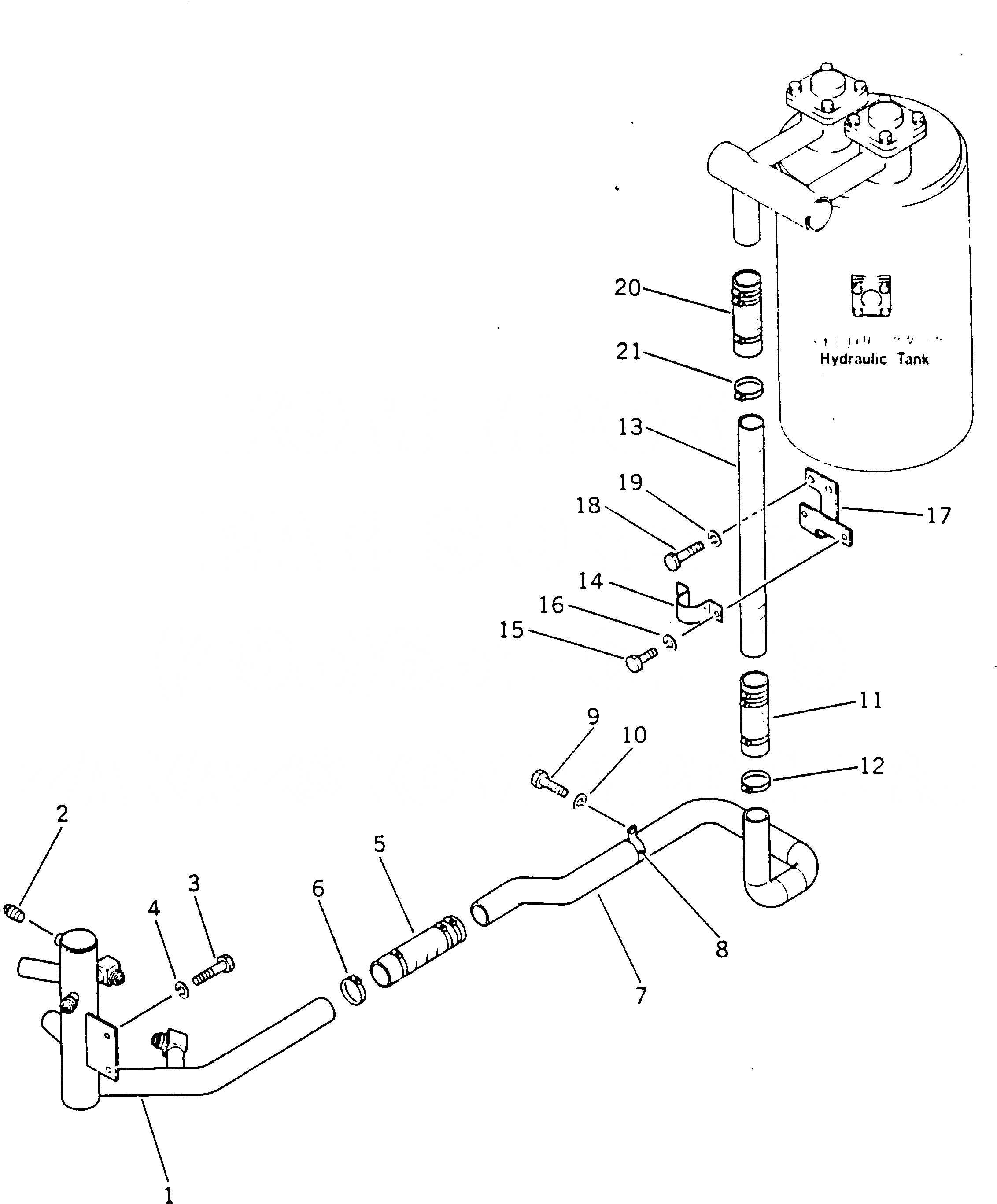 Схема запчастей Komatsu GD405A-1 - НИЗ. PRESSURE ТРУБЫ (/)(№-) ГИДРАВЛИКА