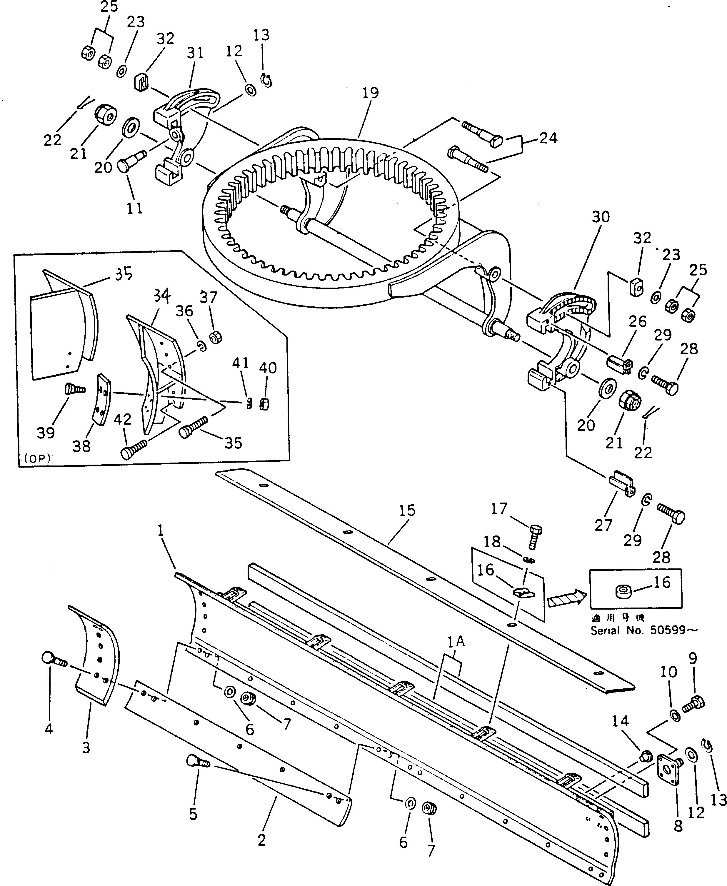 Схема запчастей Komatsu GD405A-1 - ОТВАЛ И CIRCLE РАБОЧЕЕ ОБОРУДОВАНИЕ