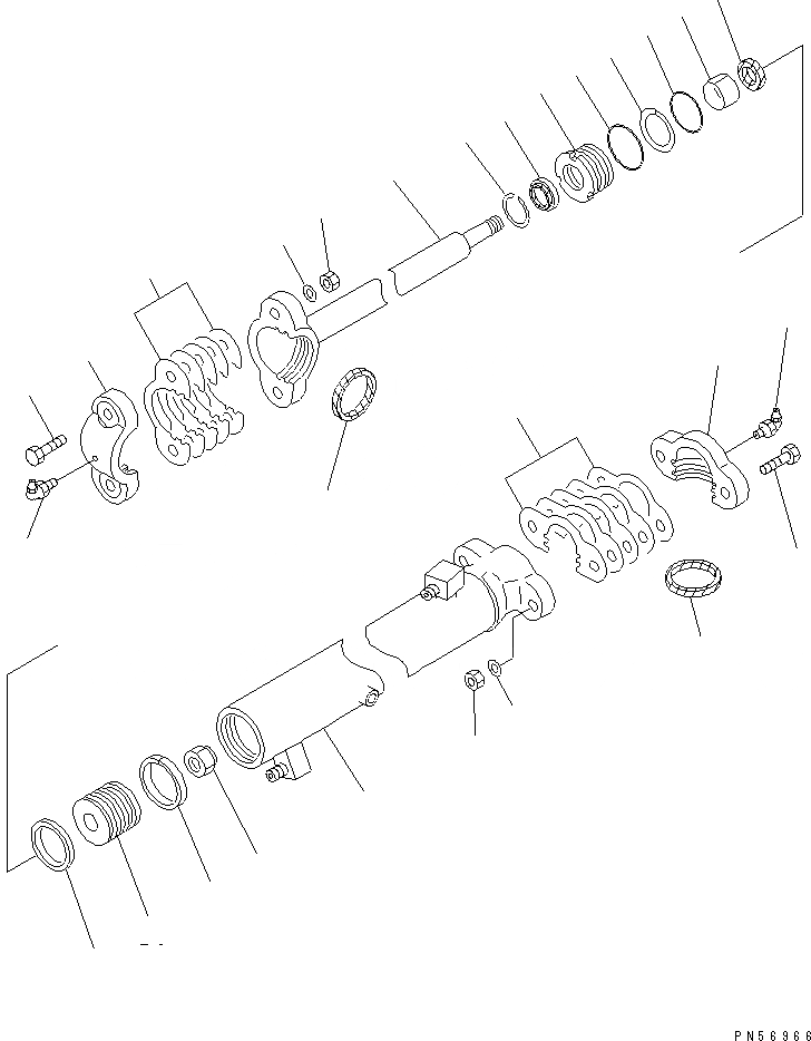 Схема запчастей Komatsu GD405A-2 - СЦЕПНОЕ УСТРОЙСТВО SHIFT ЦИЛИНДР(№-) ГИДРАВЛИКА