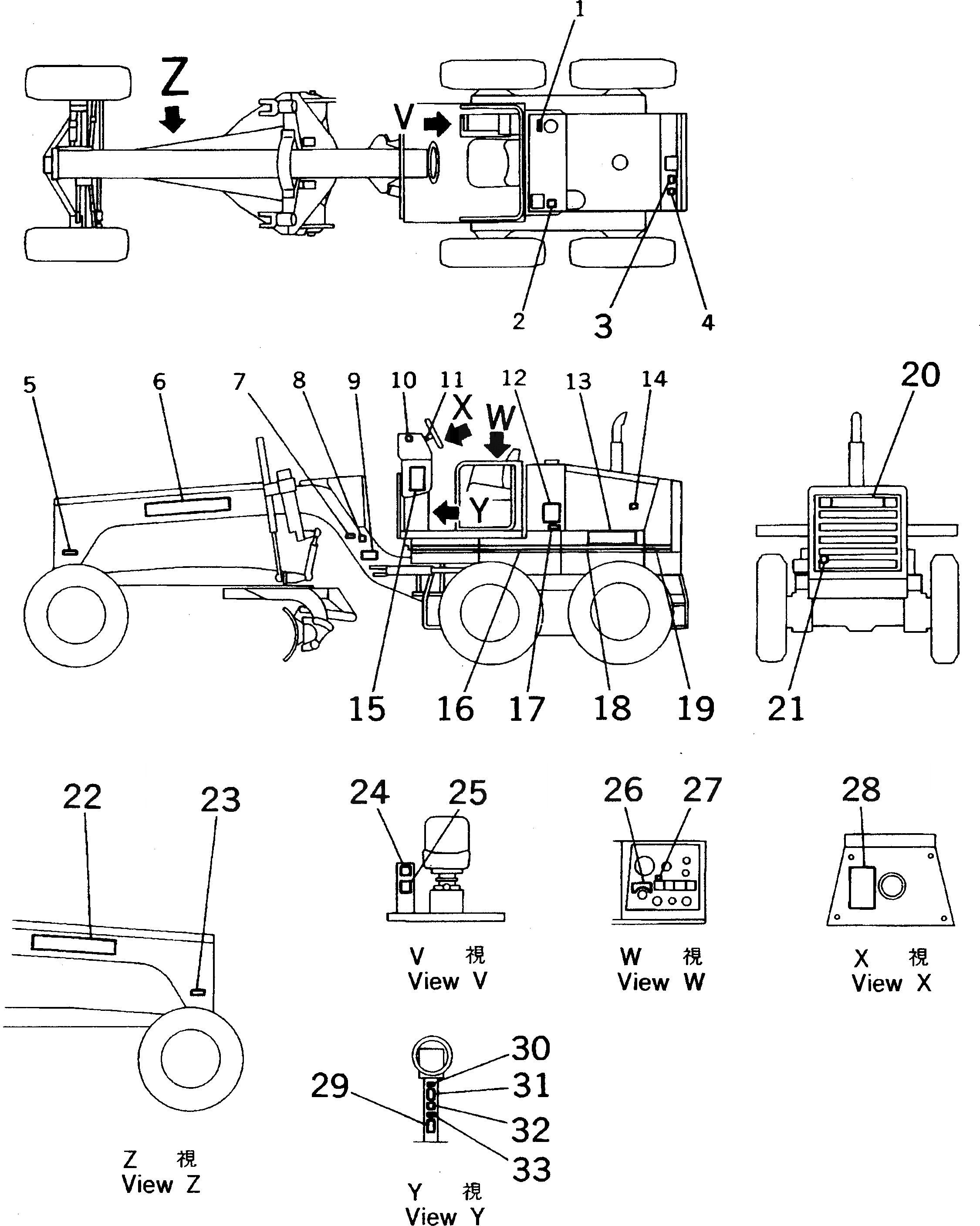 Схема запчастей Komatsu GD405A-2 - МАРКИРОВКА(№888-) МАРКИРОВКА¤ ИНСТРУМЕНТ И РЕМКОМПЛЕКТЫ