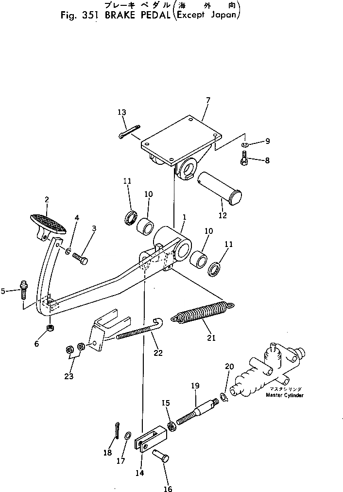 Схема запчастей Komatsu GD505A-2 - ПЕДАЛЬ ТОРМОЗА (КРОМЕ ЯПОН.) СДВОЕНН. ПРИВОД И КОЛЕСА