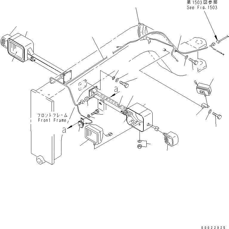 Схема запчастей Komatsu GD505A-3A - ЭЛЕКТРИКА (ПЕРЕДН. ЛИНИЯ)(№-) КОМПОНЕНТЫ ДВИГАТЕЛЯ И ЭЛЕКТРИКА