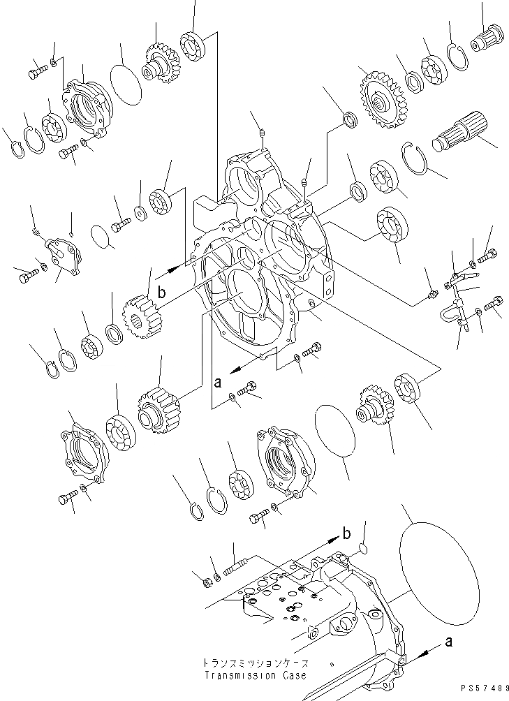 Схема запчастей Komatsu GD505A-3A - ТРАНСМИССИЯ (МЕХ-М ОТБОРА МОЩНОСТИ) СИЛОВАЯ ПЕРЕДАЧА