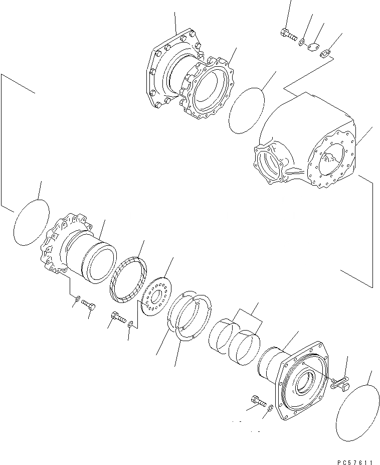 Схема запчастей Komatsu GD505A-3A - КОРПУС КОНЕЧН. ПЕРЕДАЧИ (/) СИЛОВАЯ ПЕРЕДАЧА