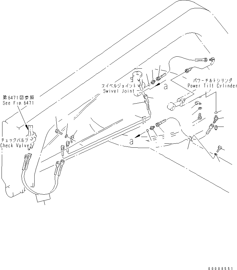 Схема запчастей Komatsu GD505A-3A - ГИДРОЛИНИЯ (ЦИЛИНДР НАКЛОНА ЛИНИЯ) (/)(№-8) ГИДРАВЛИКА