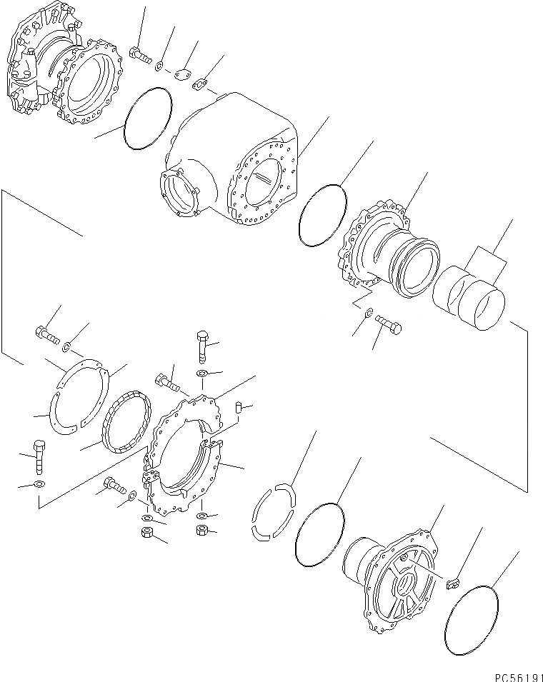 Схема запчастей Komatsu GD505A-3 - КОРПУС КОНЕЧН. ПЕРЕДАЧИ (/) (КОЖУХ SECTION УПЛОТНЕНИЕ С -PIECIES ПЛАСТИНА  ТИП)(№8-7) СИЛОВАЯ ПЕРЕДАЧА