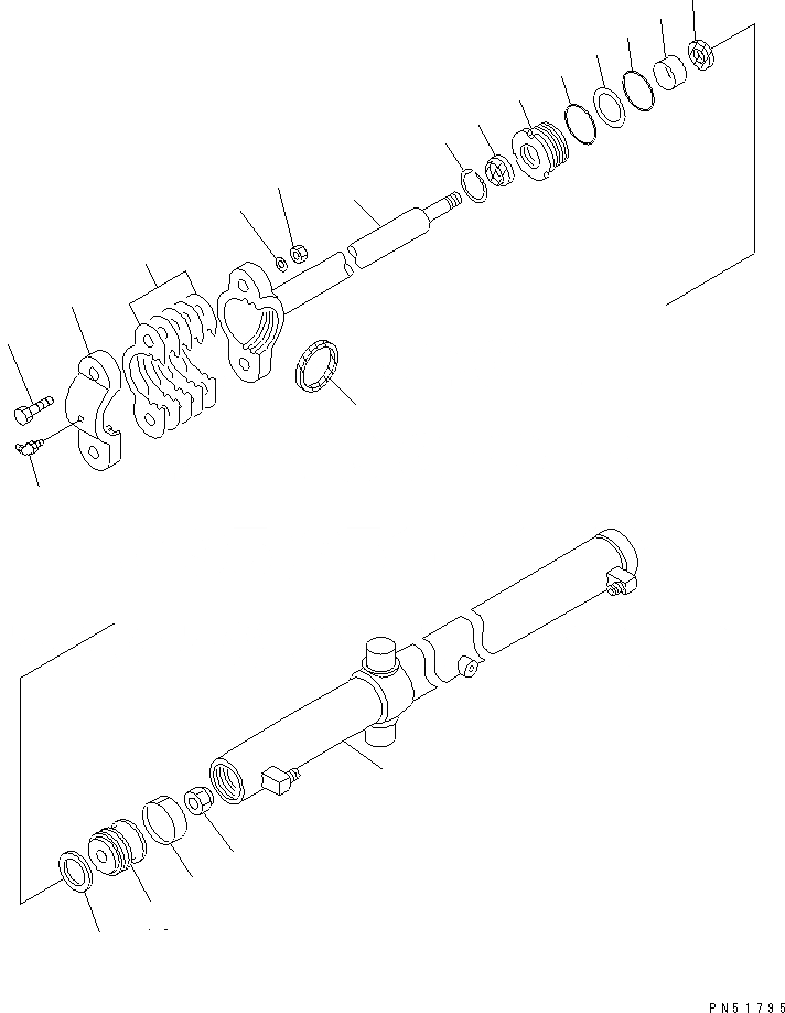 Схема запчастей Komatsu GD505A-3 - ЦИЛИНДР ПОДЪЕМА ОТВАЛА(№-) ГИДРАВЛИКА